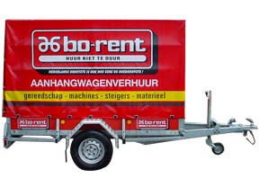 Single axle trailer with tarpaulin